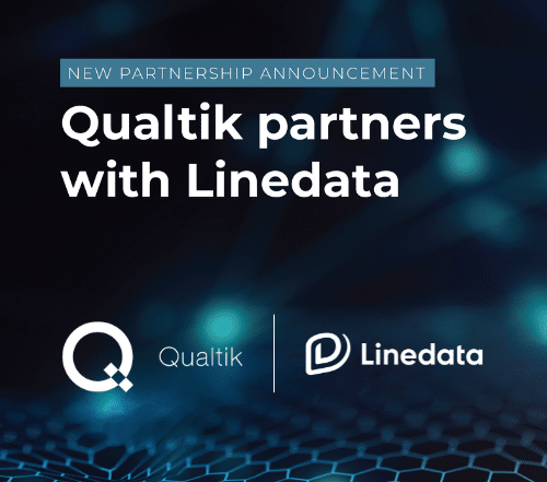 Qualtik and Linedata logos with text announcing their partnership