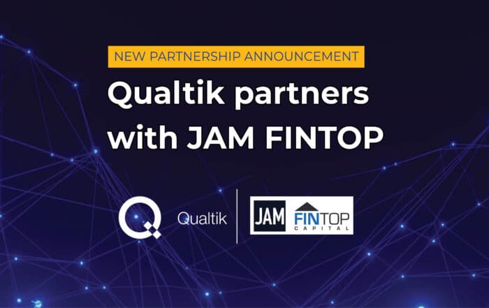 image with overlaid text that reads Qualtik partners with JAM FINTOP